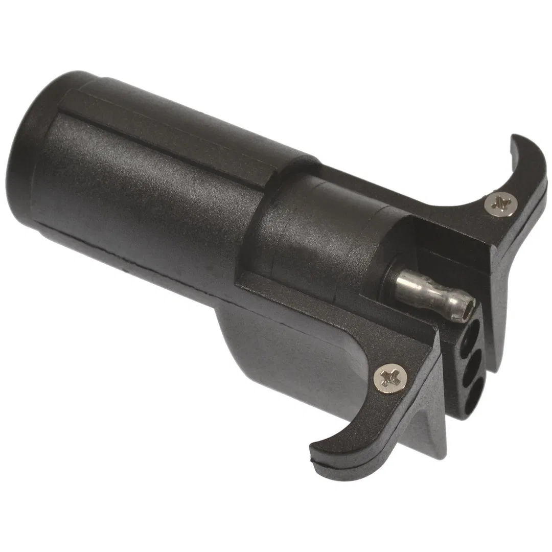 6P-102V – POLLAK Trailer Wiring Connector Adapter, 6-Pole Round Vehicle End To 4-Way Flat Trailer End
